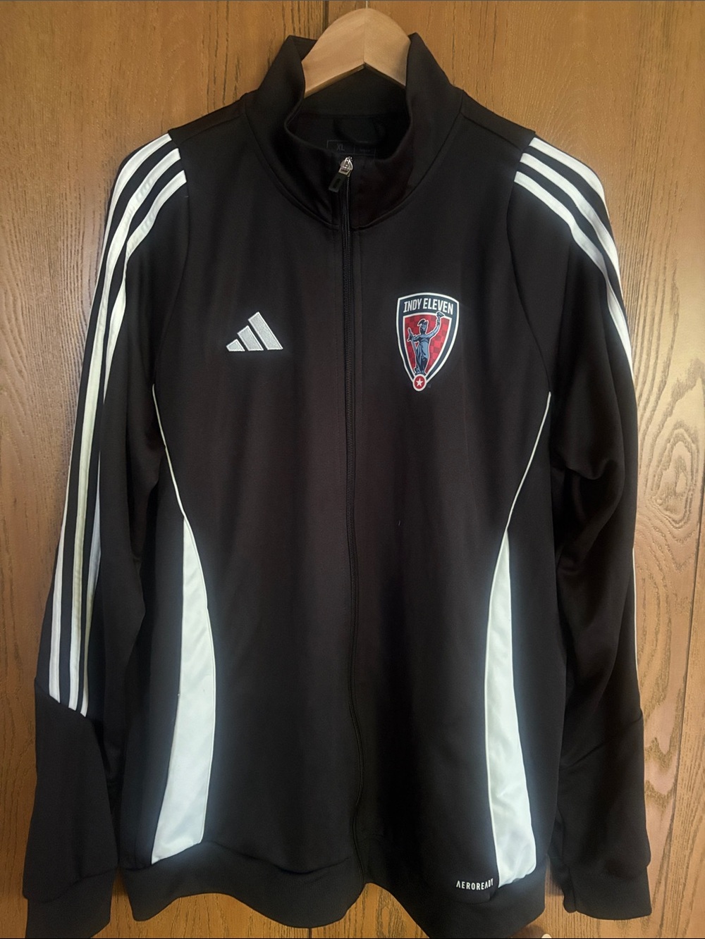 adidas Black Track Jacket with White Stripe Accents